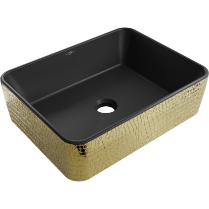 Mexen Catia, chiuveta blat 48x37x14 cm, model negru mat-auriu, 21314878