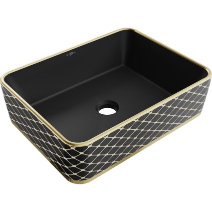 Mexen Catia, chiuveta blat 48x37x14 cm, model negru mat-auriu, 21314879
