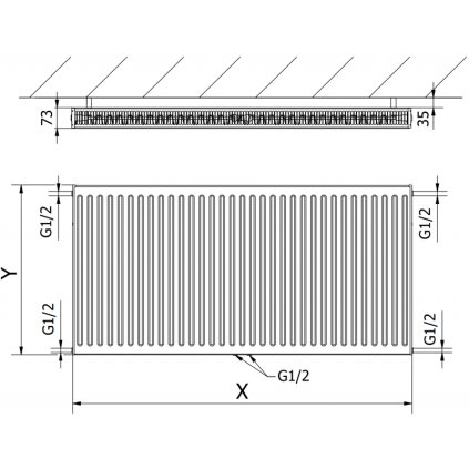 352343 5 mexen cc21 panelovy radiator 500 x 800 mm spodne stredove pripojenie 886 w cierna w6c21 050 080 70