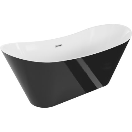 Mexen Celia, cadă de sine stătătoare 170 x 75 cm, alb-negru, preaplin cromat, 52331707575-01