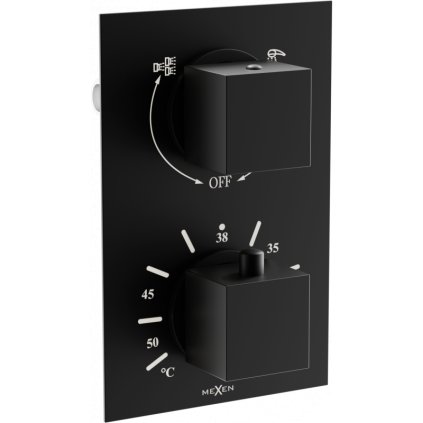 Mexen CUBE - baterie de duș ascunsă cu 2 ieșiri, negru, 77502-70