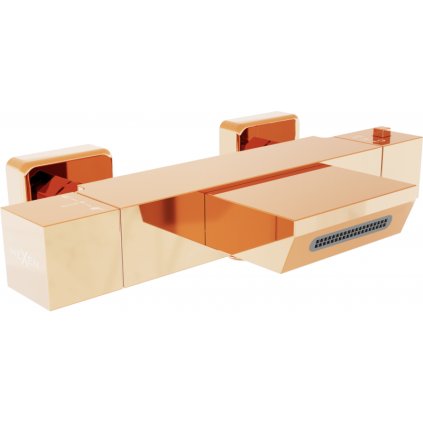 Baterie termostatica Mexen CUBE, auriu roz, 77360-60