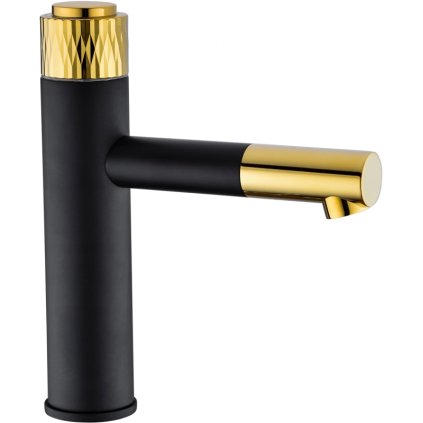 Mexen Diamond, robinet pentru chiuvetă h-202, negru-auriu, 71500-75