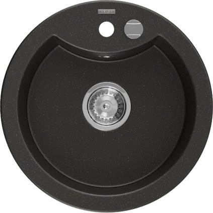 Mexen Diego - chiuveta granit 48,8x48,8cm, 1 camera, negru-auriu, 6512481000-75
