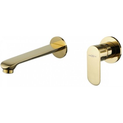 Mexen DOX - Baterie pentru lavoar ascuns, cu două orificii, complet, auriu, 75215-50