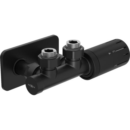 Mexen Duplex G05, set termostatic coltar cu capac patrat S, DN50, negru mat, W907-958-910-70