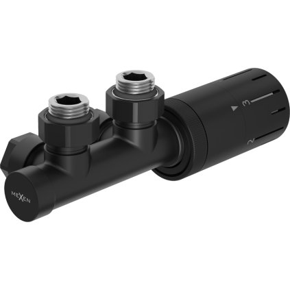 Mexen Duplex G05, set termostatic de colt, DN50, negru mat, W907-958-70