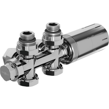 Mexen duplex G05, kit termostatic unghiular/drept cu conexiune DN50, crom, W908-958-01