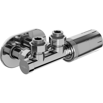 Mexen Duplex G05, set termostatic unghiular cu capac rotund, DN50, crom, W907-958-905-01