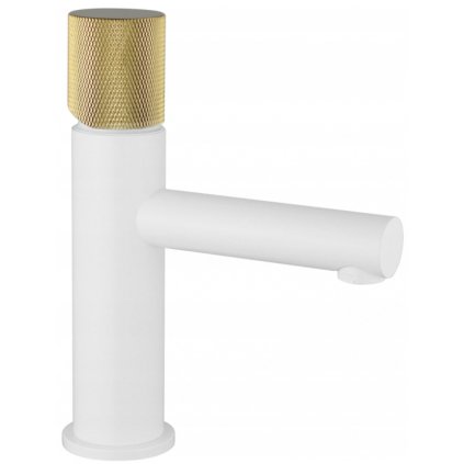 Mexen ELBA ONE - baterie lavoar cu control design, alb-auriu, 74101-25