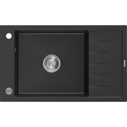 Mexen Elias - chiuveta granit 79,5x48,0cm, 1 camera, negru-argintiu, 6511791005-73