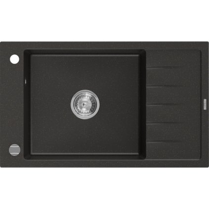 Mexen Elias - chiuveta granit 79,5x48,0cm, 1 camera, negru-auriu, 6511791005-75