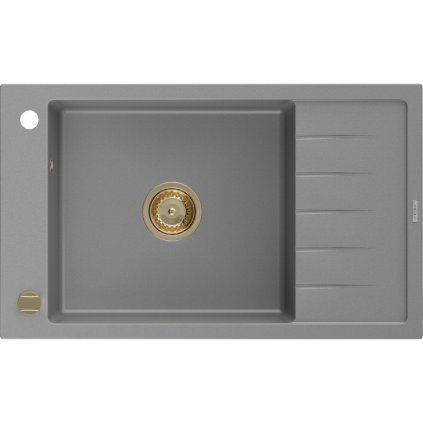 230322 mexen elias granitovy drez granitovy 795x480x200 mm 1 komorovy seda so zlatym sifonom 6511791005 71 g