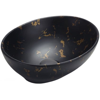 Mexen Elza, chiuveta blat 40,5x33x14 cm, imitatie piatra-negru, 21014097