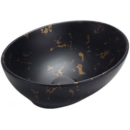 Mexen Elza, chiuveta blat 40,5x33x14 cm, imitatie piatra-negru, 21014097