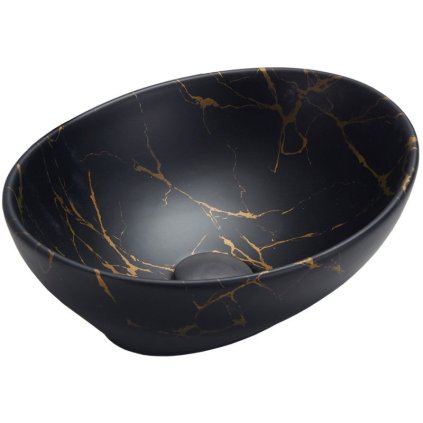 Mexen Elza, chiuveta blat 40,5x33x14 cm, imitatie piatra-negru, 21014098