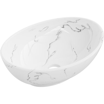 Mexen Elza, chiuveta blat 405x330x140 mm, imitatie de piatra alba, 21014081