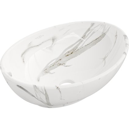 Mexen Elza, chiuveta blat 405x330x140 mm, imitatie piatra alba, 21014082