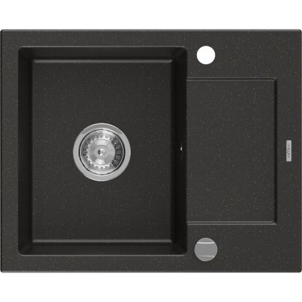 Mexen Enzo - chiuveta granit 57,6x46,5cm, 1 camera, negru-auriu, 6506571005-75