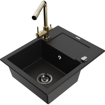 233184 mexen enzo granitovy drez 576x465x174 mm 1 komorovy zlata leskla bateria duero cierna 6506 77 671600 50 b