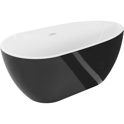 Mexen Eos, cadă de sine stătătoare 170 x 75 cm, alb-negru, preaplin alb, 52471707575-20