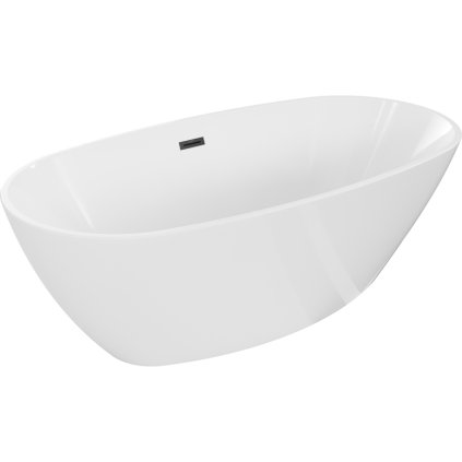 Mexen Eris, cadă de sine stătătoare 180 x 95 cm, alb, negru mat, 53441809500-70