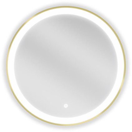 Mexen Esso Oglinda de baie rotunda cu iluminare din spate LED 60cm 6000K Pad de incalzire anti-ceata Rama aurie 9825-060-060-611-50