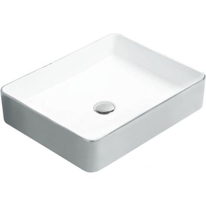 Mexen Estela, chiuveta ceramica 50x40 cm, margine alb-argintie, 22105052