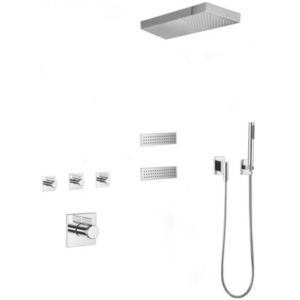Mexen Fall, set de duș ascuns, crom, 7602-04-00