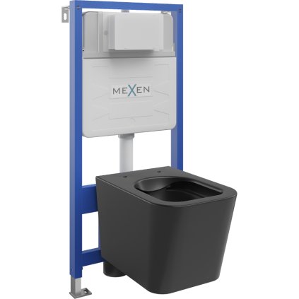 Mexen Fenix Slim, modul ascuns și toaletă suspendată Teo, negru mat, 6103385XX85