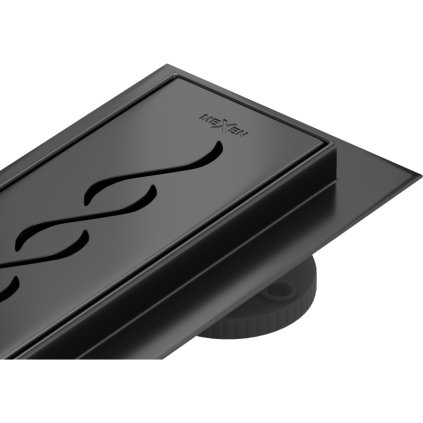 Mexen Flat 360°, canal de duș din oțel inoxidabil model M18 50 cm, negru mat, 1723050-40