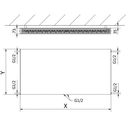 345752 5 mexen flat ccf21 panelovy radiator 500 x 1400 mm spodne stredove pripojenie 1412 w biela w6c21f 050 140 00