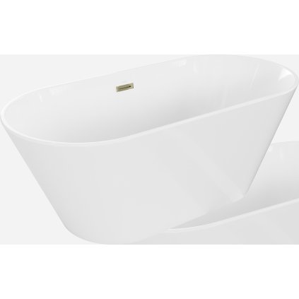 Mexen Flavia, cadă de sine stătătoare 170 x 75 cm + dop auriu și sifon automat, alb, 54031708000-G