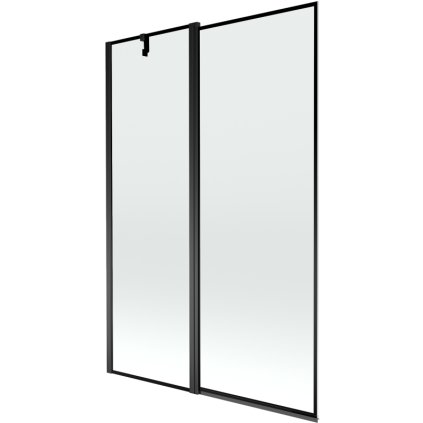 Mexen Flip, paravan de baie cu 1 aripă 120 x 150 cm, model sticlă transparentă-negru de 6 mm, profil negru, 894-120-101-70-70