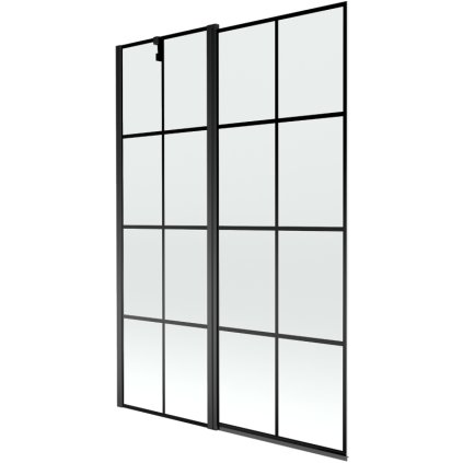 Mexen Flip, paravan de baie cu 1 aripă 120 x 150 cm, model sticlă transparentă-negru de 6 mm, profil negru, 894-120-101-70-77