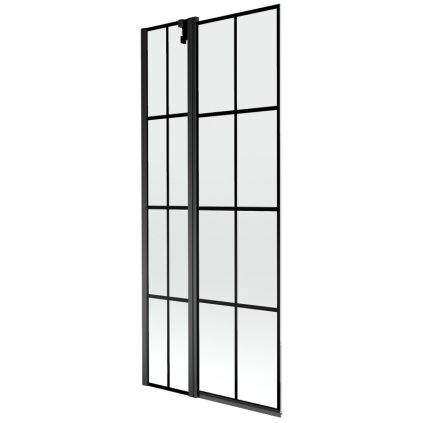 Mexen Flip, paravan de baie cu 1 aripă 80 x 150 cm, model sticlă transparentă-negru de 6 mm, profil negru, 894-080-101-70-77