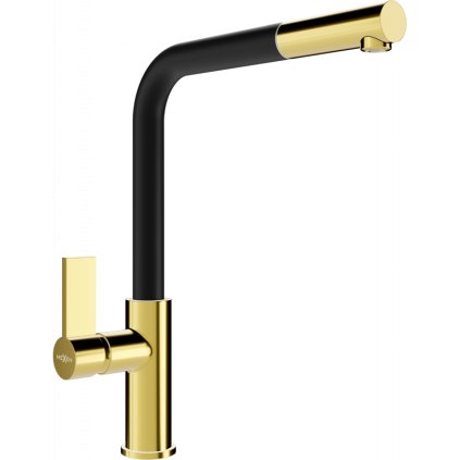Mexen FLORA - Baterie/chiuvetă înaltă, negru-aurie, 670401-57