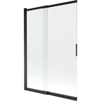 Mexen Fox, paravan de baie cu 2 aripi 120x150 cm, sticlă transparentă de 5 mm, profil negru, 891-120-002-70-00