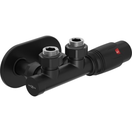 Mexen G00, set racord supapă termostatică pentru racord central DN50 + capac, negru, W907-900-905-70