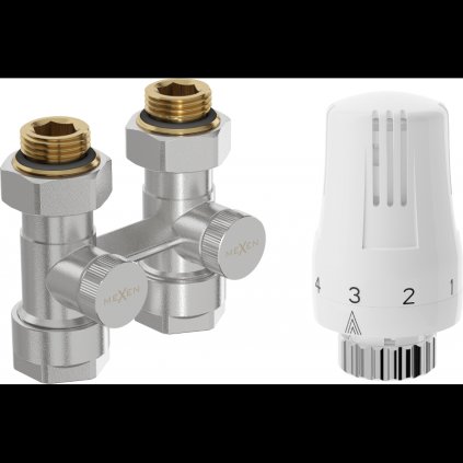 Mexen G01, set termostatic DN50, unghiular 1/2"x16 mm si cap termostatic M30x1,5 mm, otel, W912-016-918-01