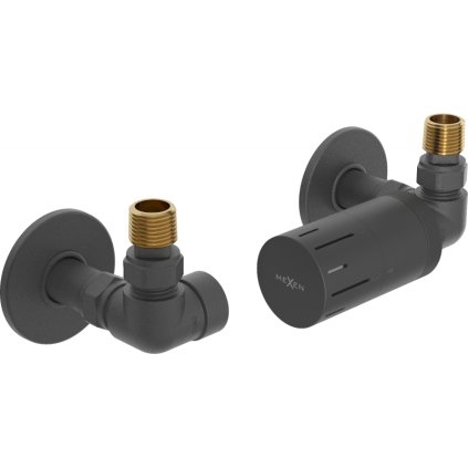 Set termostatic axial Mexen G05 cu grilă rotundă R, antracit, W903-958-904-66