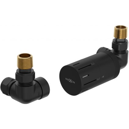 Mexen G05, set termostatic axial pentru element de încălzire, negru mat, W903-958-70