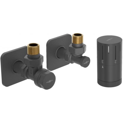 Mexen G05, set termostatic de colț cu capac pătrat, antracit, W901-958-909-66