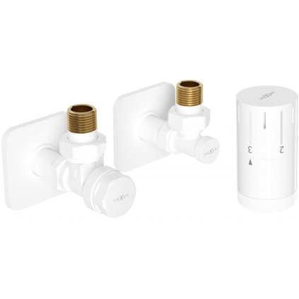 Mexen G05, set termostatic coltar cu capac patrat, alb mat, W901-958-909-20