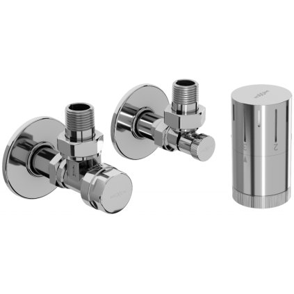 Mexen G05, set termostatic unghiular cu capac, crom, W901-958-904-01