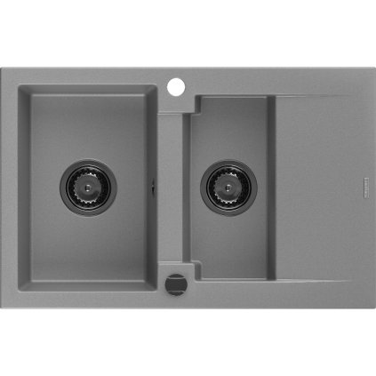 231060 mexen gaspar granitovy drez 737x475x177 mm 1 5 komorovy seda s ciernym sifonom 6507731505 71 b