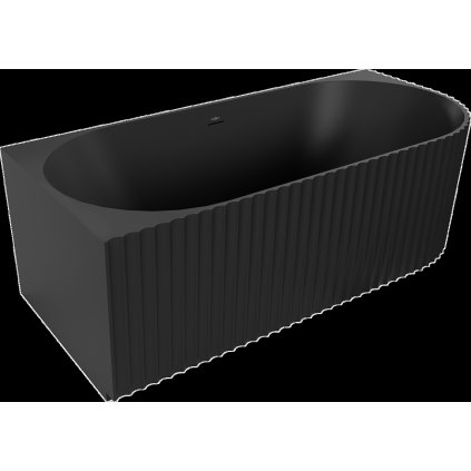 Mexen Gia, cadă de colț de sine stătătoare, canelată, stânga, 170 x 80 cm, negru mat, 52701708071L-SS