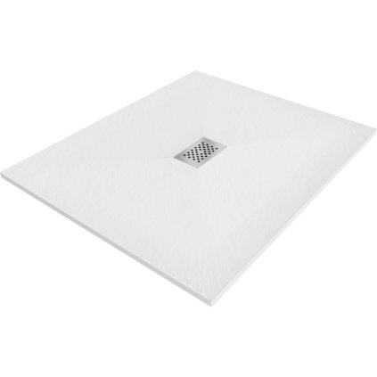 Mexen Hugo, cadă de duș dreptunghiulară SMC 140 x 100 cm, alb, capac din oțel, 42101014-X