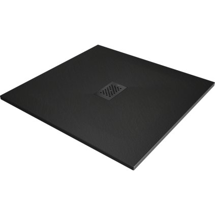 Mexen Hugo, cadă de duș pătrată SMC 100 x 100 cm, negru, capac negru, 42701010-B
