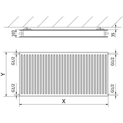 360791 mexen ch20 hygienicky panelovy radiator 900 x 2600 mm bocne pripojenie 4005 w antracitova w420h 090 260 66